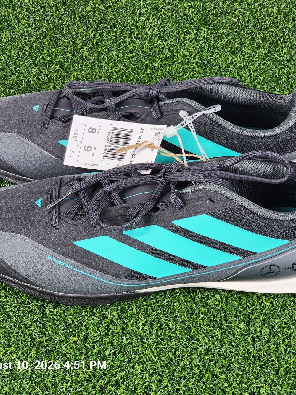 Mercedes AMG Petronas F1 Base Adidas Men's Black & Teal Motorsport Running Shoes